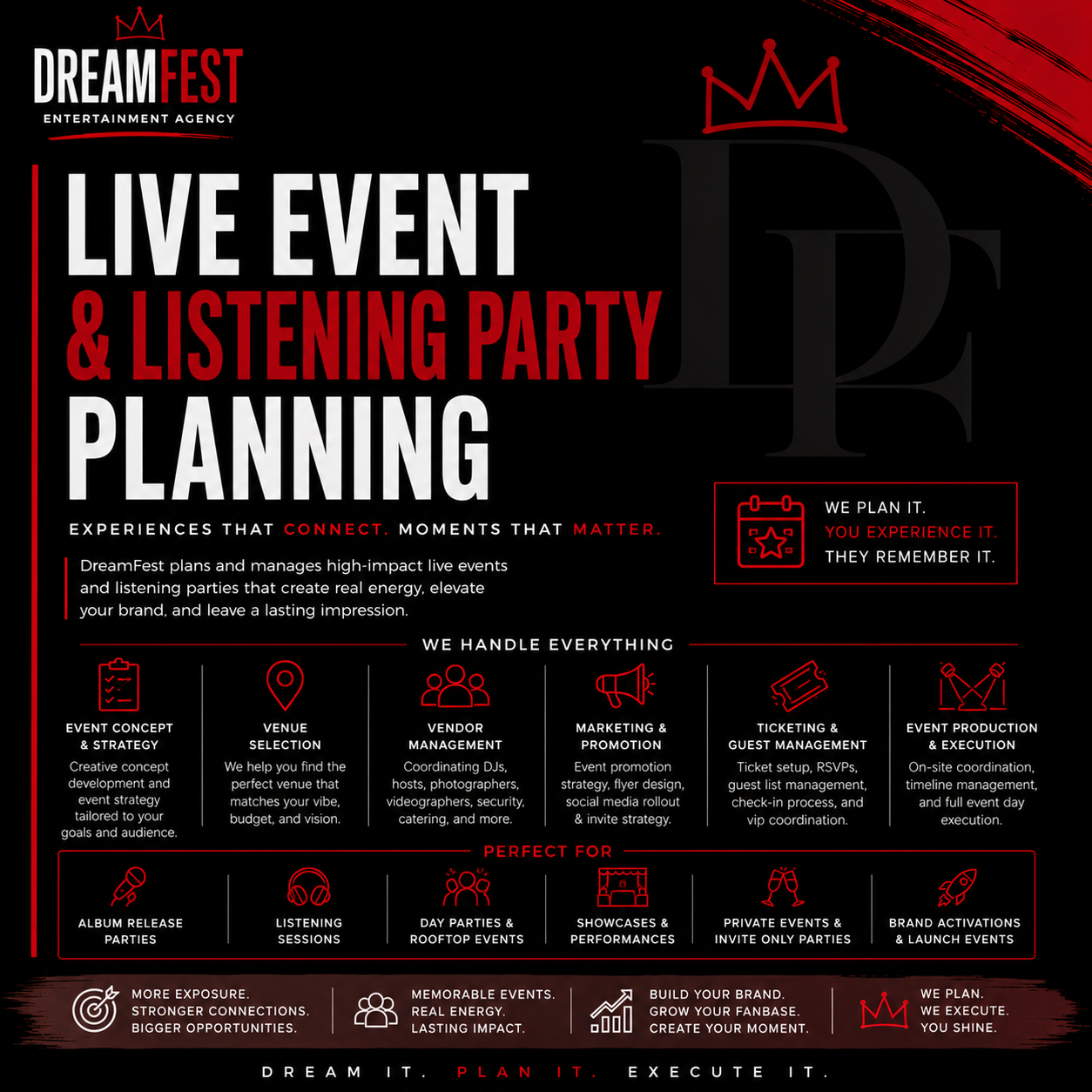 Live Event and Listening-Party Planning